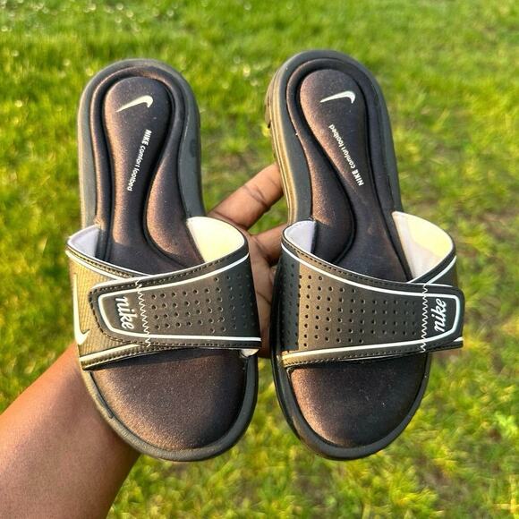 Nike Comfort Footbed Sandals Women's Size 5 Black Slides - Picture 7 of 14
